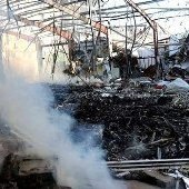 هیومن رایتس: قنبلة أمیرکیة موجهة باللیزر تزن 225 کغم استهدفت عزاء صنعاء