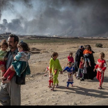 معرکة الموصل تؤدی إلى نزوح مدنیین إلى سوریا