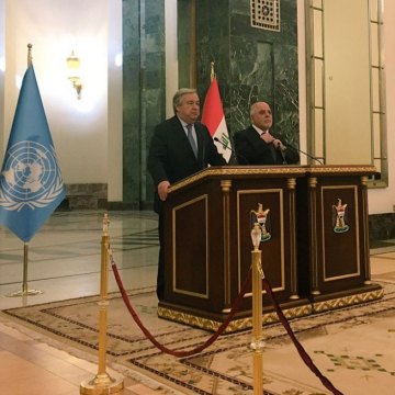 In Baghdad, UN chief Guterres pledges solidarity with Iraqi government and people