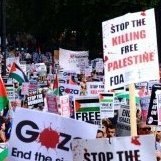   - Ten of thousands of people hit London's streets in protest against attack on Gaza